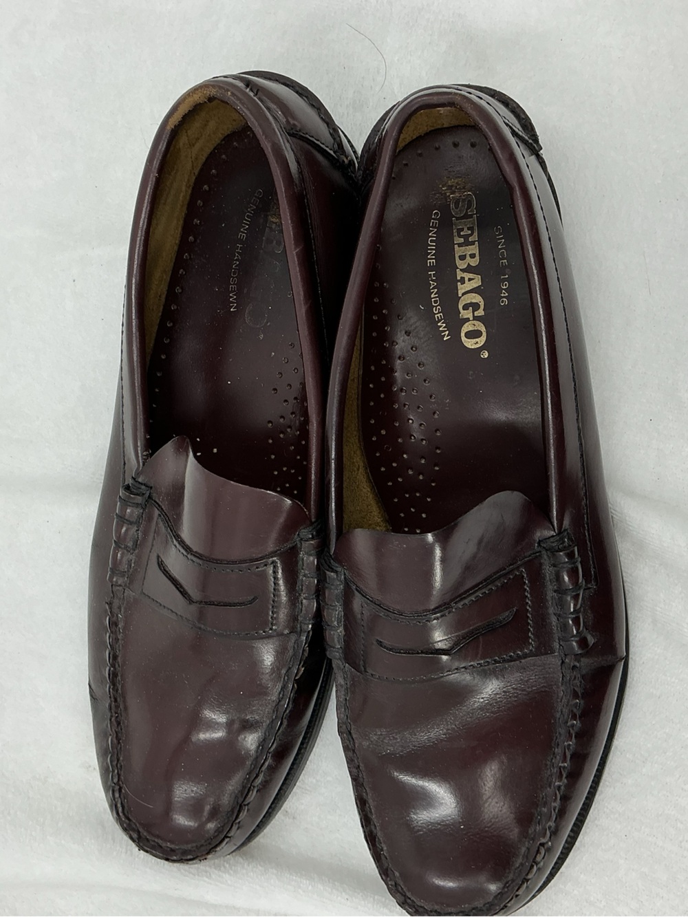 Sebago Men’s Burgundy Leather Penny Loafers B41